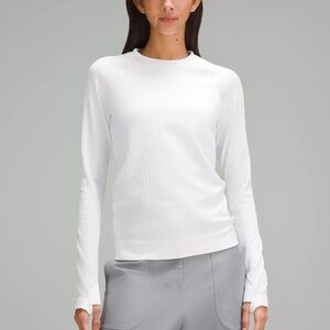 Lululemon Rest Less Pullover in Rib White/White